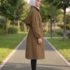 gathered waist trench