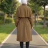 gathered waist trench