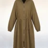 gathered waist trench