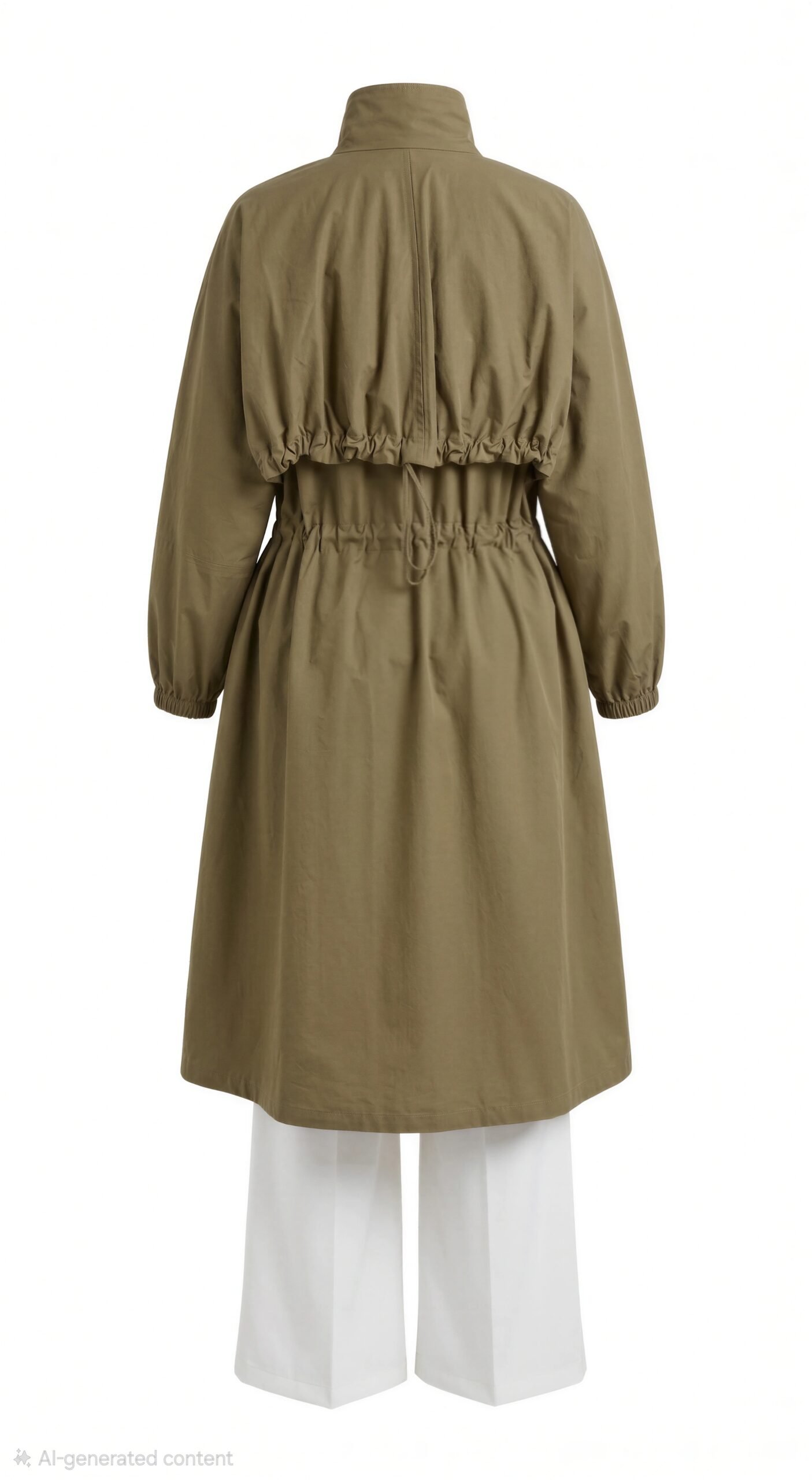gathered waist trench