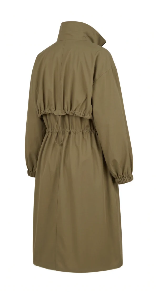 gathered waist trench