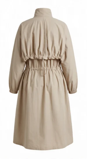 gathered waist trench