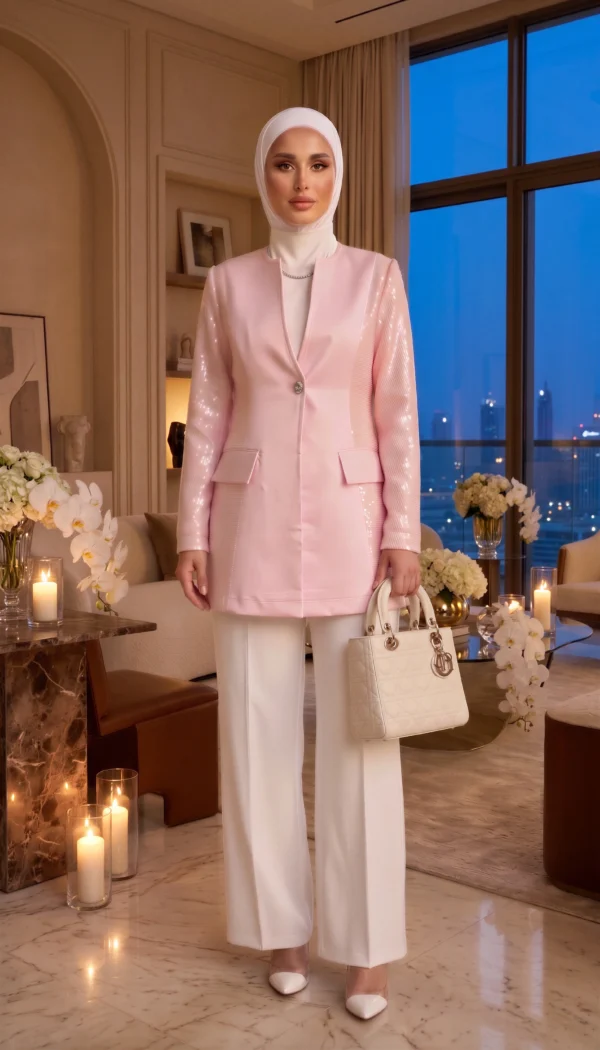 pink blazer