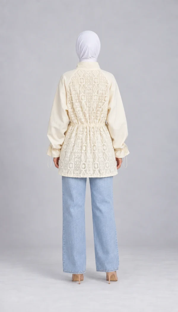 lace panel shirt